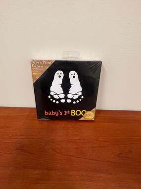 Kate & Milo Baby's 1st BOO Baby's Print Canvas Halloween DIY Footprint Keepsake